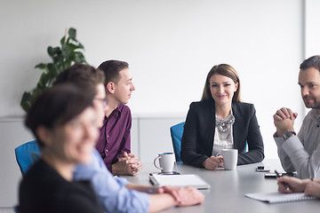 Image showing Group of young people meeting in startup office