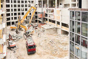 Image showing Demolition site of a building