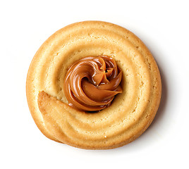 Image showing homemade butter cookie with caramel