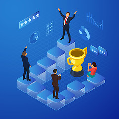 Image showing Isometric Business Team Success Concept