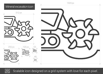 Image showing Mineral excavation line icon.