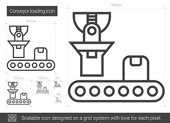 Image showing Conveyor loading line icon.
