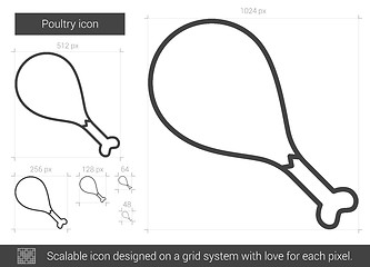 Image showing Poultry line icon.