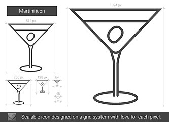 Image showing Martini line icon.