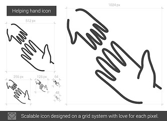 Image showing Helping hand line icon.