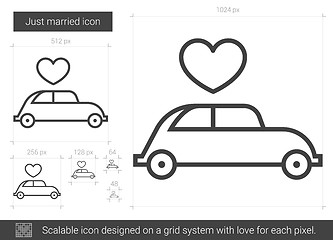 Image showing Just married line icon.