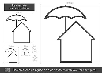 Image showing Real estate insurance line icon.