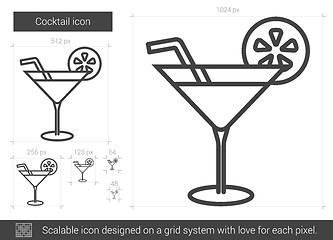 Image showing Cocktail line icon.