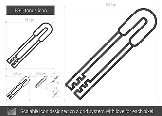 Image showing BBQ tongs line icon.