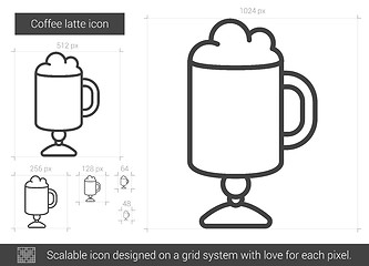 Image showing Coffee latte line icon.