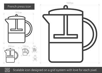 Image showing French press line icon.