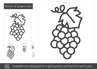 Image showing Bunch of grapes line icon.