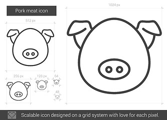 Image showing Pork meat line icon.