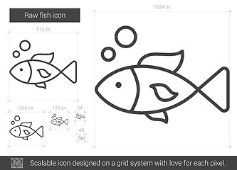 Image showing Raw fish line icon.