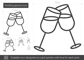 Image showing Wedding glasses line icon.