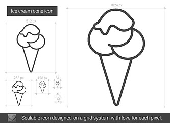 Image showing Ice cream cone line icon.