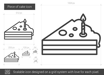 Image showing Piece of cake line icon.