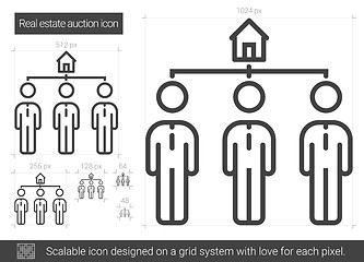 Image showing Real estate auction line icon.