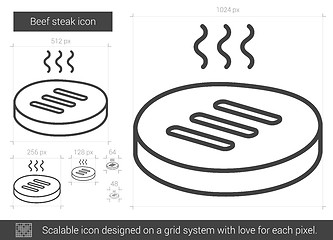 Image showing Beef steak line icon.