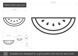 Image showing Watermelon line icon.