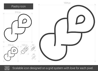 Image showing Pastry line icon.