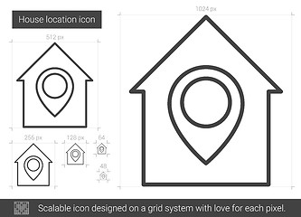 Image showing House location line icon.