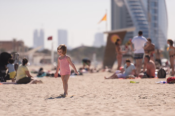 Image showing little cute girl at beach