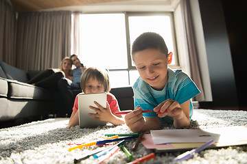 Image showing young couple spending time with kids