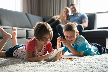 Image showing young couple spending time with kids