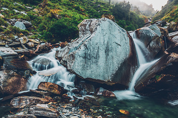 Image showing Bhagsu waterfall. Bhagsu, Himachal Pradesh, India