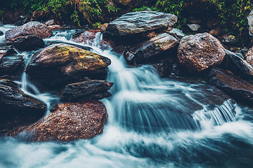 Image showing Bhagsu waterfall. Bhagsu, Himachal Pradesh, India