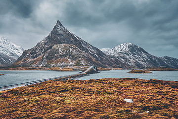 Image showing Fredvang Bridges. Lofoten islands, Norway