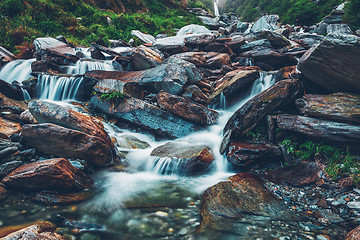 Image showing Bhagsu waterfall. Bhagsu, Himachal Pradesh, India