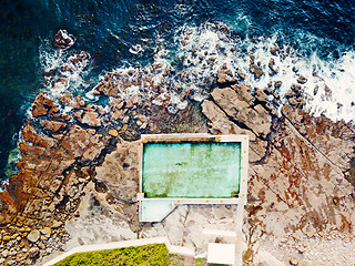 Image showing Aerial views of the Coalcliff Ocean pool, Australia