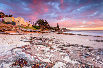 Image showing Sunrise skies over Cronulla coastline