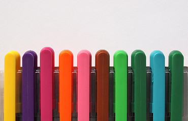 Image showing Coloured marked pens
