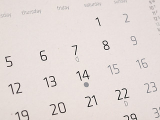 Image showing Calendar page with selective focus