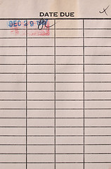 Image showing Date due library form