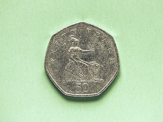 Image showing Vintage GBP Pound coin - 50 Pence