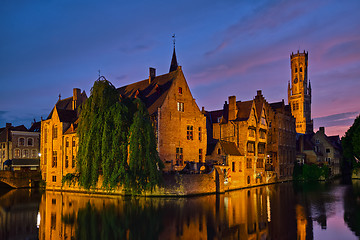 Image showing Famous view of Bruges, Belgium