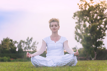 Image showing woman doing yoga exercise