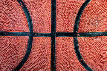 Image showing Part of old basketball ball