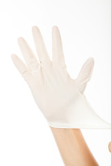 Image showing put a latex glove