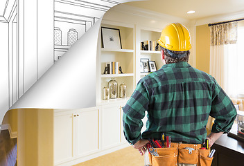 Image showing Contractor Facing Built-in Shelves and Cabinets Photo with Page 