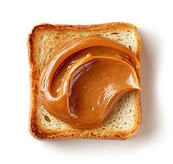 Image showing toasted bread slice with melted caramel