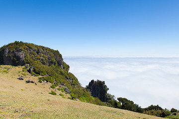 Image showing madeira mountain landscape under a blue sky