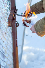 Image showing Frozen padlock