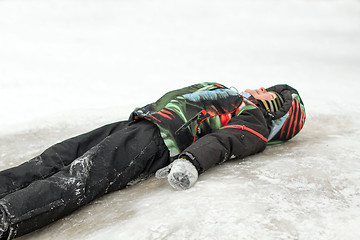 Image showing Boy with His Sled sleigh