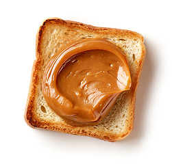 Image showing toasted bread slice with melted caramel