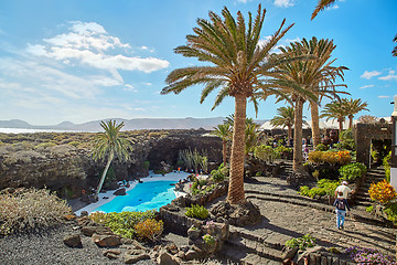 Image showing Jameos del Agua pool in Lanzarote